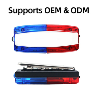 Lampe torche stroboscopique LED rouge et bleue, rechargeable, IP65, avec pince crocodile en acier inoxydable, pour patrouille extérieure - Product Image 4