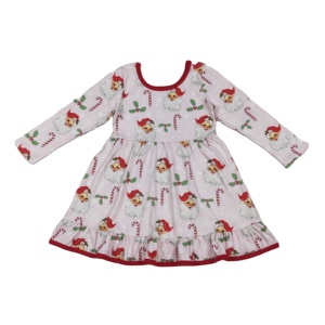 RTS ชุดเดรสซานตาแคนดี้สำหรับเด็กผู้หญิงชุดเดรสเด็กน่ารักแต่งระบายสำหรับเด็กผู้หญิงเสื้อผ้าบูติกสำหรับเด็กผู้หญิง - Product Image 1