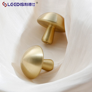 Lgedis Mushroom Shape Brass Cabinet <b>Knob</b> Single Hole Minimalist Drawer Handle Furniture Hardware - Product Image 1