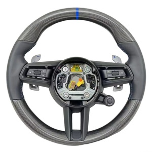 Volante Deportivo de Cuero y Carbono para <span class=keywords><strong>Porsche</strong></span> Macan 911 Cayenne Panamera 991 997 996 718 - Product Image 1