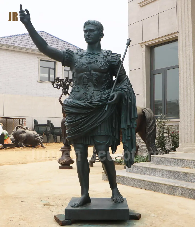 Casting Antique Outdoor Große berühmte römische Krieger Gaius Julius Caesar Bronze Skulptur für den Garten