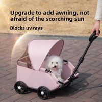 Poussette de voyage pour chien et chat pliable à 4 roues Teddy Baby en maille Oxford légère pour le camping transfrontalier