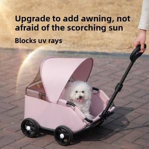 Cochecito de viaje plegable de 4 ruedas de lujo para bebé de peluche, malla Oxford ligera para acampar transfronterizo - Product Image 2