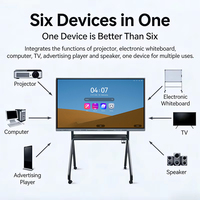 Универсальная интерактивная доска 55-98 дюймов 4K LCD с 20 точками касания, Android/Windows, для офисных совещаний - OEM