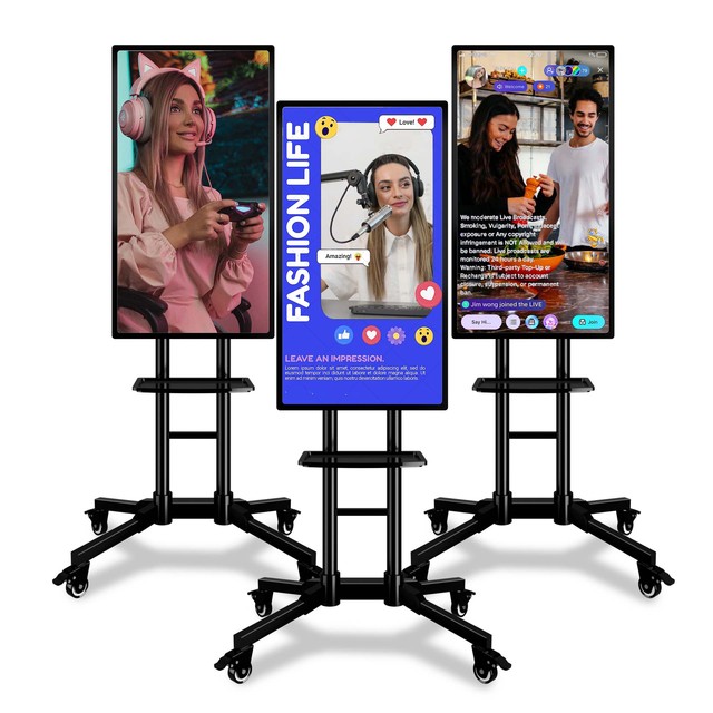 Live Streaming Machine Lcd Touch Screen 2k Smart Display Panel Rotating Tv With Customized Systems