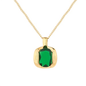 Juego de Joyería Personalizado con Aretes y Collar de Zirconia Esmeralda Verde - Product Image 3