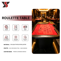 YS Professioneller Roulette-Tisch mit Rad Schwarzer Rechteckiger Casino-Roulette-Tisch auf Rollen Maßanfertigung