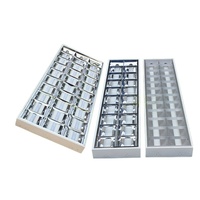 Plafonnier LED moderne pour bureau, grille fine en aluminium et fer, 30*120cm, T8, AC85-265V, 2x40W, G13, montage en surface