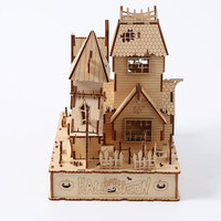 Puzzle 3D en bois de production en masse, thème Village hanté d'Halloween, commande en gros pour décoration de fêtes et cadeau