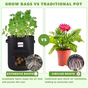 Plantation Gallon Outdoor Garden Felt Grow Bags Pots Garden Fabric Pot 5 Gallon - Product Image 3