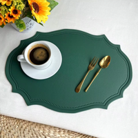 Napperon en cuir PU rétro européen Tapis de table de salle à manger étanche
