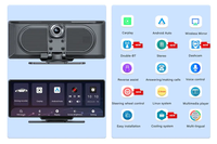 10.36 inci OLED Dual Lens Mirror Universal Dash Cam Layar Sentuh Monitor 4K Wireless Carplay Android Stereo Perekam Video IP67