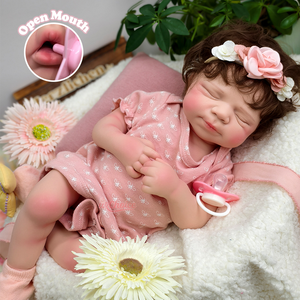 Muñeca de Silicona para Recién Nacidos de 18.5 Pulgadas, Muñeco Reborn con Cabello Injertado a Mano, Niño/Niña con Mejillas Regordetas y Ojos Cerrados para Accesorios de Cine o Regalo - Product Image 1