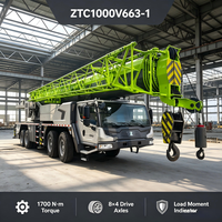Grue mobile d'occasion de 100 tonnes, flèche de 60,5 m, entrejambe de 8,4 m, grue mobile robuste 8x4 pour le levage en port et en quai