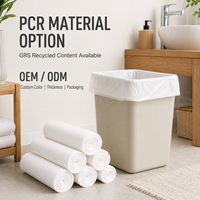 Sacs poubelles de salle de bain biodégradables, grand format, haute résistance, conformes ASTM D6866, option de fixation facile, fabrication sur mesure, OEM, ODM, emballage personnalisé