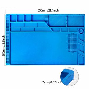 Plateforme de maintenance résistante à la chaleur 55*35cm, tapis en silicone isolant, coussin magnétique, kit d'outils informatiques, - Boîte de couleur, réparation utilisée - - Product Image 2