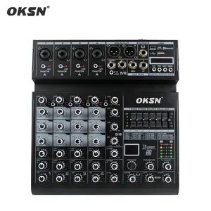 OKSN profesyonel DJ ses mikseri 6 kanallı ses kartı mikser stüdyo ve sahne