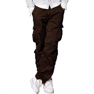 Best Quality <b>Men's</b> Casual <b>Cargo</b> Pants Custom OEM Design Lightweight 100% Cotton Straight Pattern Mid Waist - Product Image 1