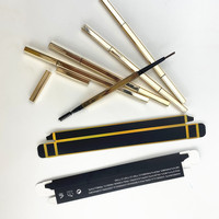 Crayon à sourcils double vegan de luxe avec logo personnalisé Lilywild, pommade à sourcils 3D, crayon fin pour définir les sourcils
