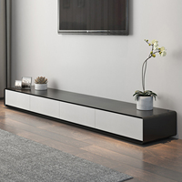 Meuble TV en bois sur mesure, minimaliste, de qualité supérieure, long et simple, pour salon