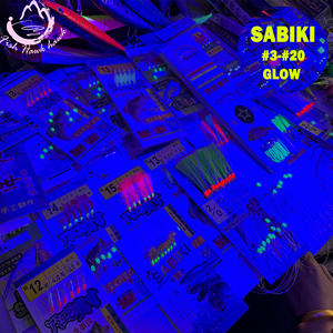 Ensemble de pêche Sabiki lumineux pour eau salée avec hameçons à mouche, perles lumineuses en acier à haute teneur en carbone, leader robuste pour la pêche en eau salée - Product Image 6