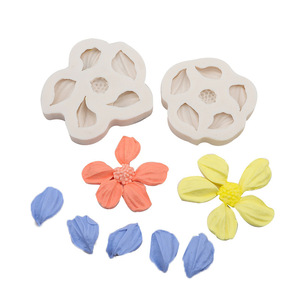 Silicone Fondant Molds For Cosmos Tulip Leaves Blossoms Cake Decorating Supplies Pink Green Light Gray - Product Image 5