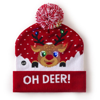Cappello di Natale Lavorato a Maglia con LED, Berretto Luminoso, Regalo Perfetto per Adulti, Decorazioni per Feste di Natale e Capodanno, Uso Casual