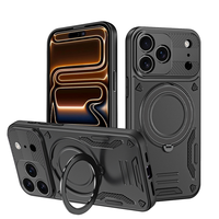 Étui de téléphone Lichicase résistant aux rayures avec béquille en métal et protection de l'objectif pour OPPO A6X Reno 15 Pro 15 ProMax, coque antichoc