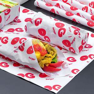Papier d'emballage pour hamburgers imprimé sur mesure en gros, qualité alimentaire, résistant à l'huile, emballage à emporter pour la restauration rapide - Product Image 6
