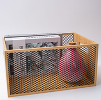 Porte-revues, porte-revues de bureau, porte-fichiers, organisateur, panier de rangement rustique pour magazines, livres, journaux, tablettes