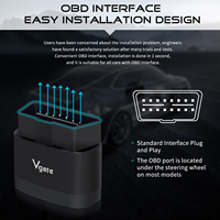 Lecteur de code OBD2 Vgate ICar Pro 2S BT pour Android IOS, scanner de diagnostic automobile pour Windows, 100% original