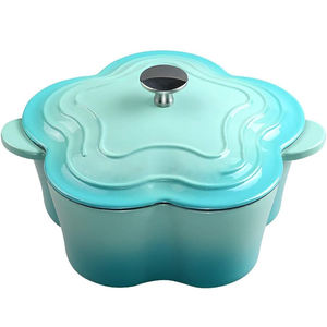 Cacerola de cocina Olla de hierro fundido Flor de color Cazuela <span class=keywords><strong>Cocotte</strong></span> - Product Image 2