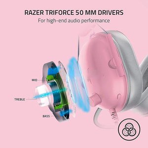 Blackshark V2 X Quartz 7.1 Surround Sound 50mm Drivers Hyperclear Cardioid 3.5mm Audio Jack V2x Razer Blackshark - Product Image 3
