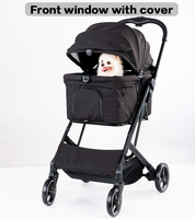 Promotion Luxe Poussette pour animaux de compagnie (chats et chiens) à grande hauteur, légère, pliable, 4 roues, en aluminium, grande capacité 150lbs, usage quotidien