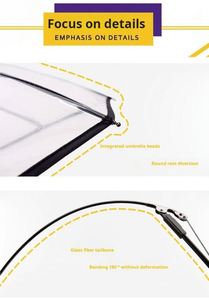 Parapluie Double Surdimensionné Entièrement Automatique Transparent à Trois Plis avec 10 Baleines, Personnalisé+H, pour Étudiants et Couples - Product Image 4