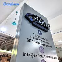 Panneau publicitaire LED rétroéclairé extérieur en aluminium, totem métallique, signalétique de stationnement, panneau publicitaire personnalisé