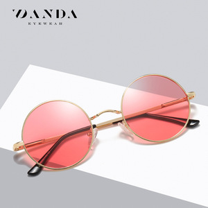 Lunettes de soleil rondes Danda, monture noire, verres TAC, UV400, unisexe, tendance - Product Image 2