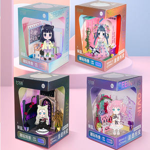 KnowMe-Mini rompecabezas de madera ensamblado de la serie <span class=keywords><strong>Lolita</strong></span> Dark, placa de pie reemplazable hecha a mano, casa de muñecas en miniatura de madera - Product Image 5