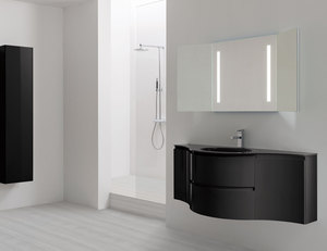 ארון אמבטיה עם קרמיקה כיור צף מעוקל יהירות אמבטיה - Product Image 4