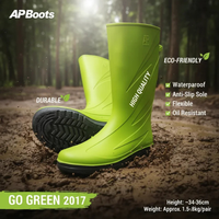 Bottes de sécurité AP 2017 Premium imperméables vert lime vif mi-mollet à enfiler en PVC pour homme et femme