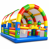 Château gonflable de dessin animé en PVC 10x5x5M pour usage intérieur/extérieur, logo personnalisé, couleur, thème parc d'attractions, jeux pour enfants JIALE