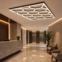 Plafonnier LED hexagonal modulaire, luminaire en nid d'abeille, dimmable, personnalisable, éclairage intérieur commercial