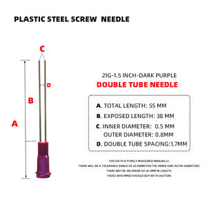 21 ग्राम 1.5-इंच प्लास्टिक-स्टील दोहरी-ट्यूब स्क्रू-कैप सुई के लिए सटीक घटक सफाई एजेंट वितरण के लिए - Product Image 2