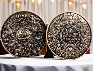 Moneda de Colección de Amor, Moneda Conmemorativa con Diseño de Corazón y Rosa, Regalo Único para É<span class=keywords><strong>l</strong></span>/Ella - Amor Conmemorativo - Product Image 5