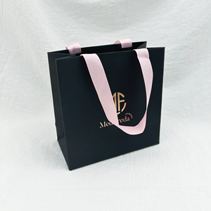 Thanh Lịch Hot Mua Sắm Màu Hồng Quà Tặng Túi Tùy Chỉnh Rose Gold Logo Đồ Trang Sức Túi Hộp Quà Tặng Túi Giấy Với Ribbon Xử Lý Cho Doanh Nghiệp Nhỏ - Product Image 5