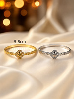 Bracelet manchette plaqué or Resoul Rétro Trèfle à quatre feuilles en zircon, motif floral délicat et unique, accessoires de bijouterie pour femme