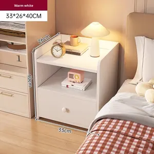 Armoire de rangement de chevet de chambre à coucher simple moderne petite table d'appoint en bois pour la maison <span class=keywords><strong>appartement</strong></span> meubles pour chambres à louer chevet - Product Image 6