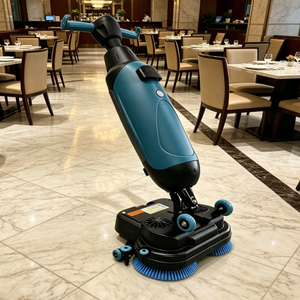 Battery Powered Floor Cleaning <b>Machine</b> Home-use Compact <b>Walk</b>-behind Scrubber for Factory Workshop Floor Maintenance - Product Image 1