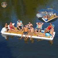 Plateforme flottante gonflable de qualité commerciale en PVC de 0,9 mm d'épaisseur, 3 m, pour bain de soleil, île flottante