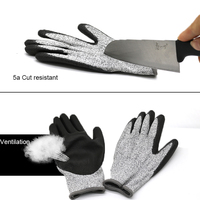 Gants anti-coupures de niveau 5, gants résistants aux coupures, gants enduits de PU, gants de sécurité industriels